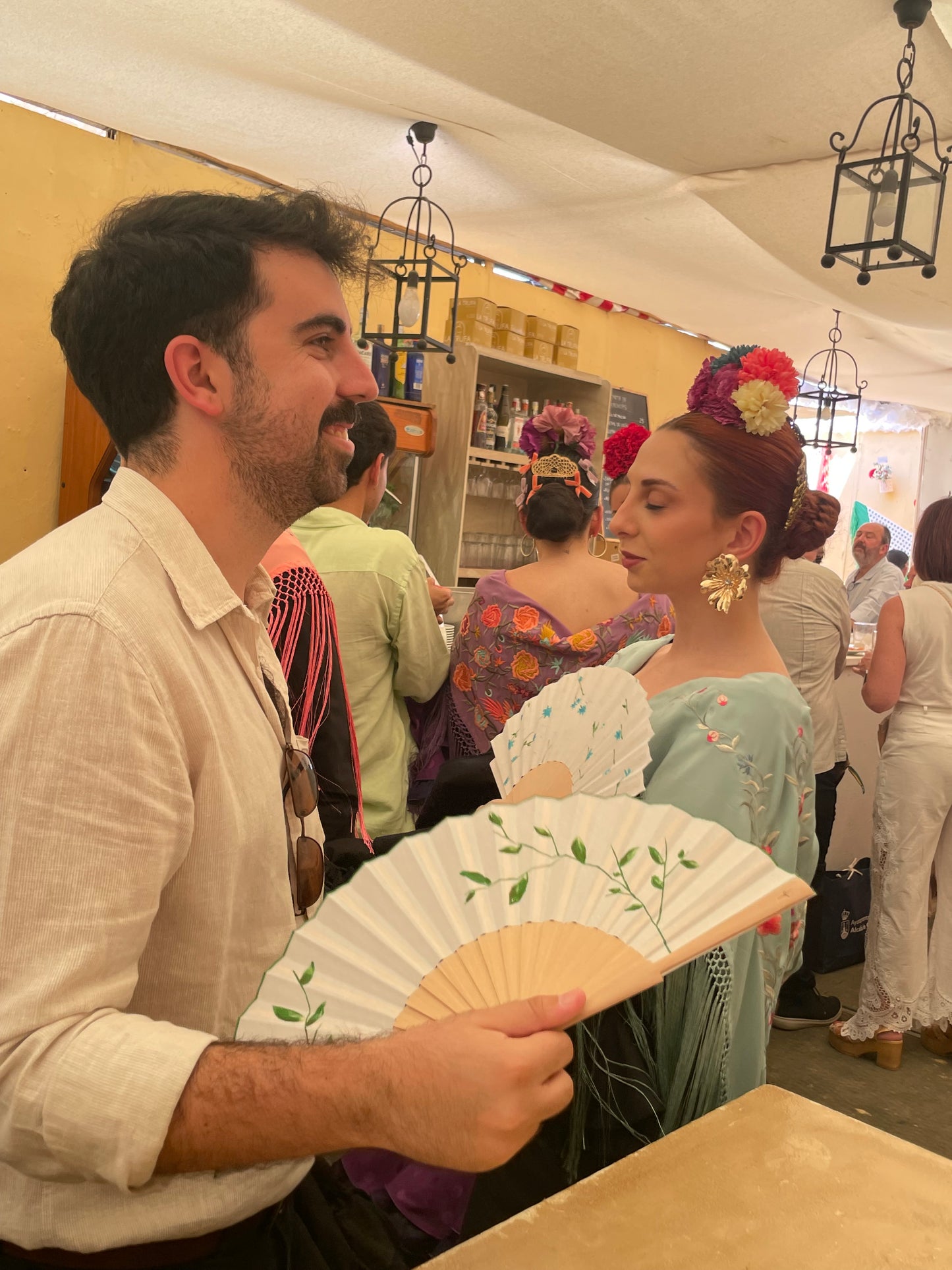 Abanicos hojas verdes