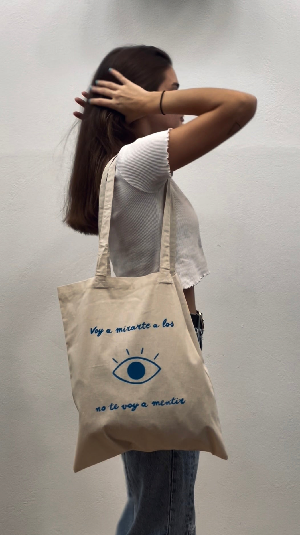 Tote bag “ojos” pintada a mano