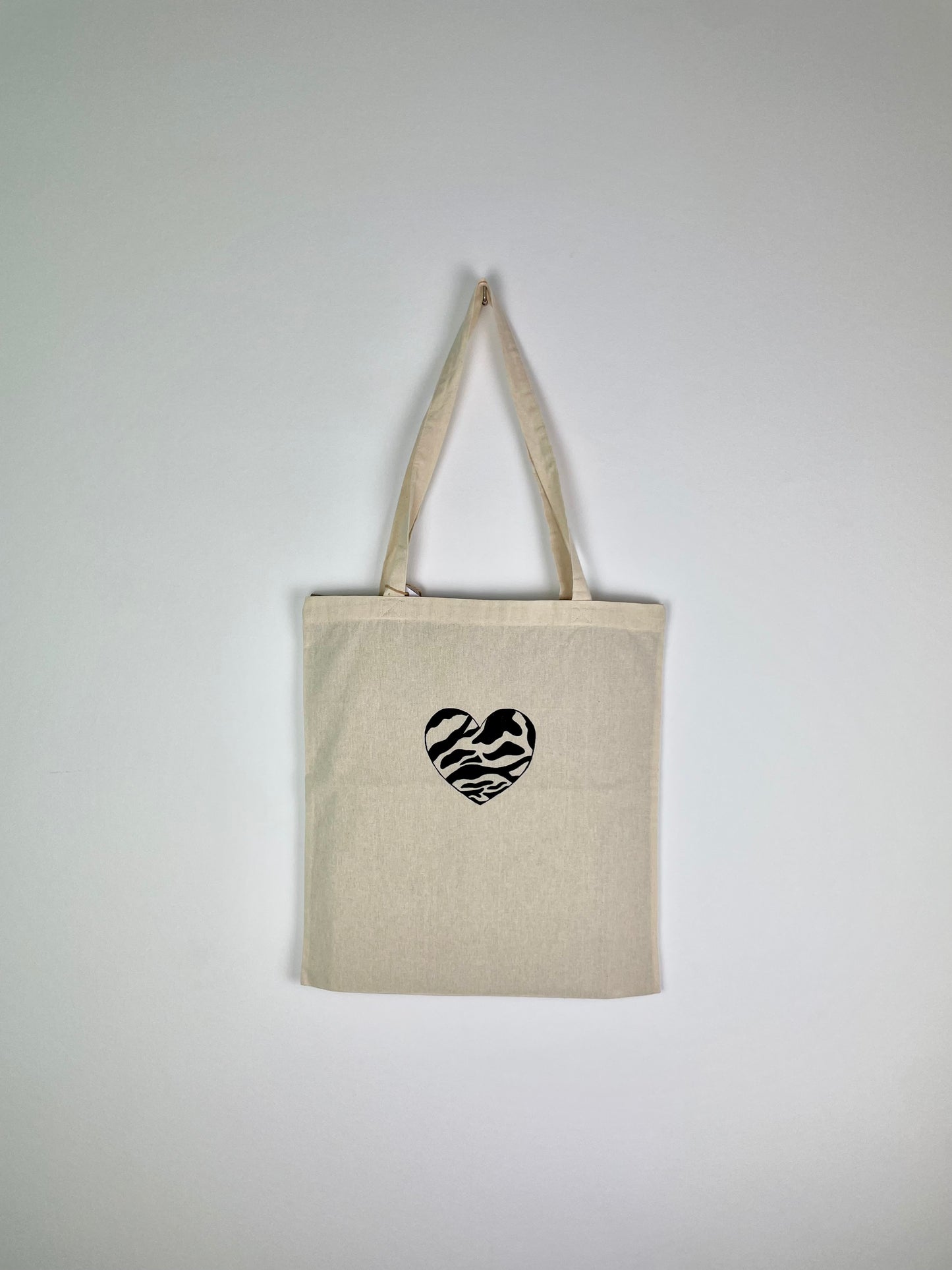 Tote bag corazón cebra