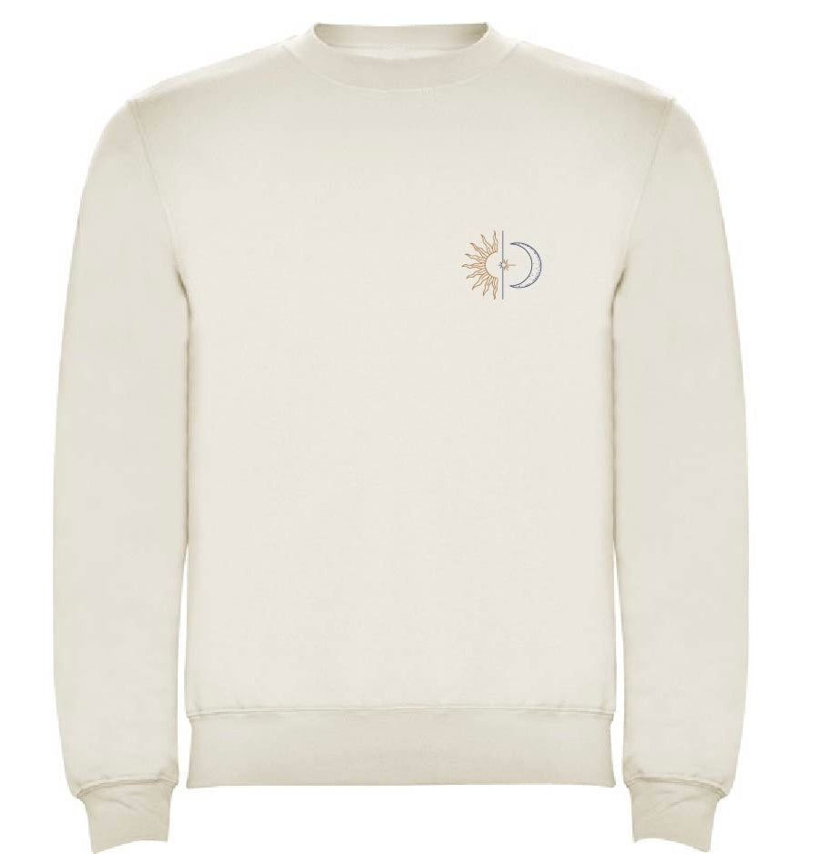 Sudadera blanca “sol y luna”