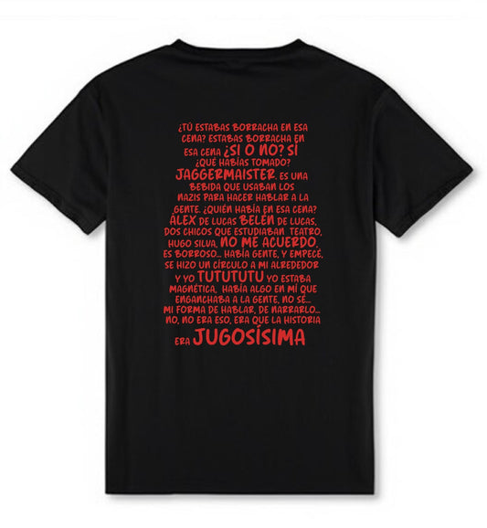 Camiseta “historia jugosísima” negra