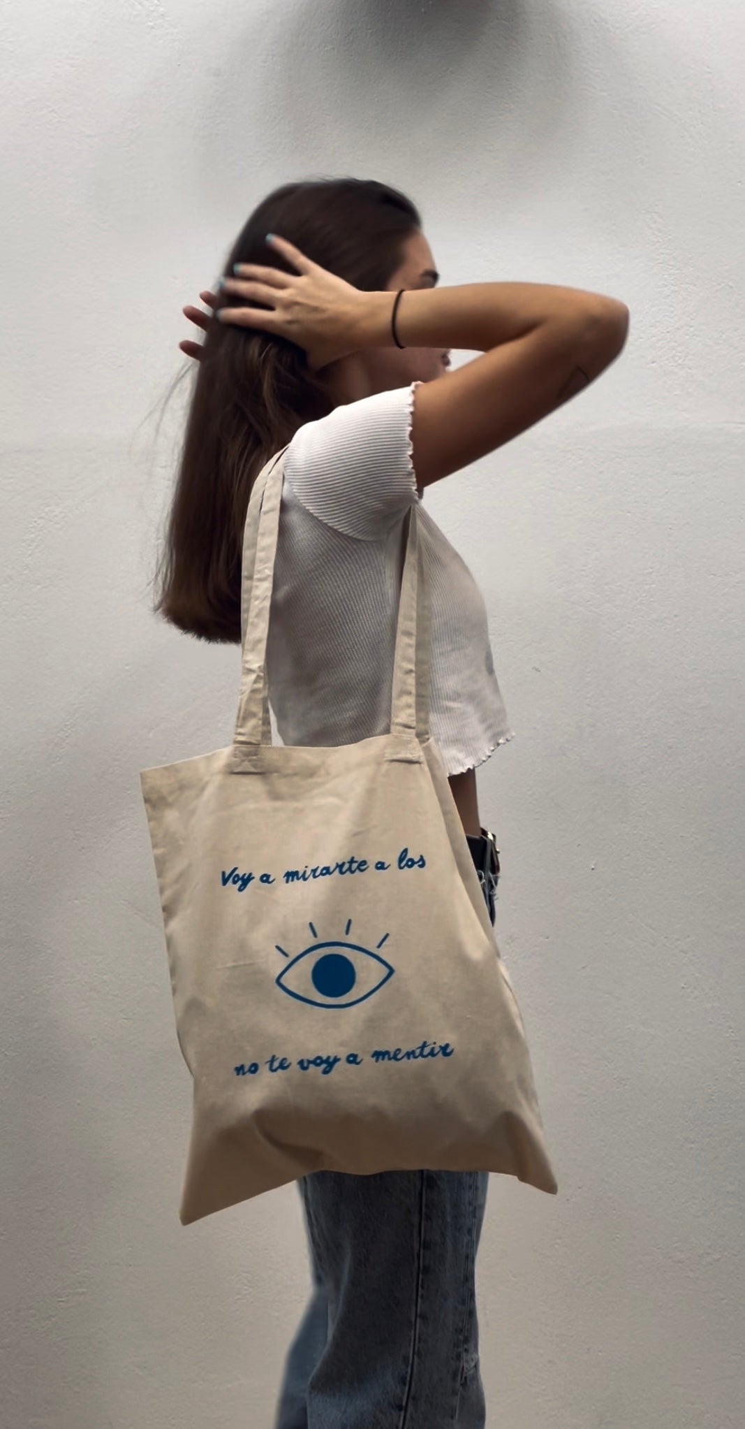 Tote bag “ojos” pintada a mano