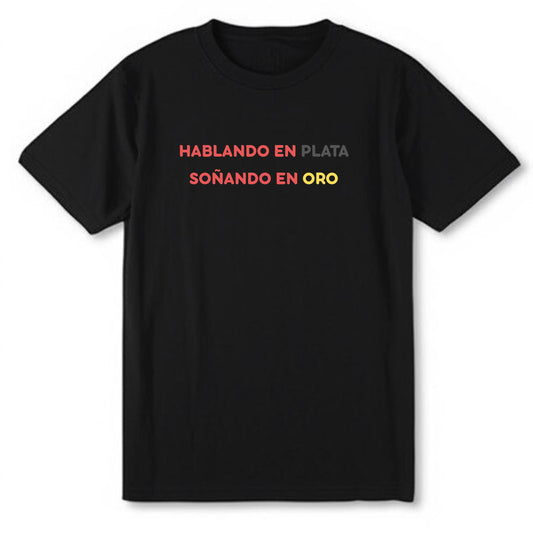 Camiseta “Hablando en plata” negro