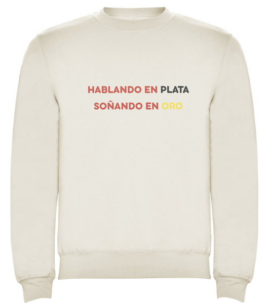 Sudadera blanca “hablando en plata”