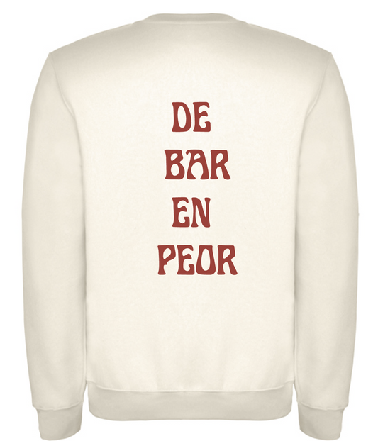 Sudadera blanca “de bar en peor”