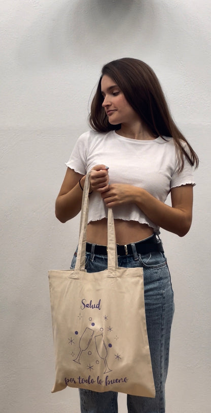 Tote bag “salud” pintada a mano